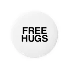 TOKYO LOGOSHOP 東京ロゴショップのFREE HUGS -フリーハグ- 胸面配置デザイン- Tin Badge