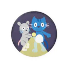 ネズミとネコとたまにウサギのグッズのネズミとネコとたまにウサギ(肝試し) Tin Badge