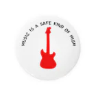 サトオの赤いギター Music is a safe…ギタリスト名言　黒 Tin Badge