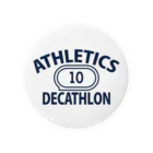 sports_tower スポーツタワーの十種競技・デカスロン・DECATHLON・じっしゅきょうぎ・二日間・10種・男子・女子・かっこいい・かわいい・選手・陸上部員・トレーニング・混成競技・確実・有望・応援・タイム・得点・入賞・実力 缶バッジ