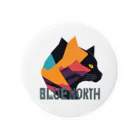 aokitaの【BLUE NORTH】アウトドア×くろねこデザイン Tin Badge