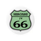 NfMのHIROSHIのルート66＿緑 缶バッジ