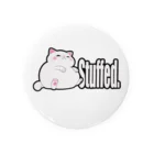 TMJ worksのぐうたら白猫。stuffed. Tin Badge