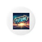 ワンダーワールド・ワンストップのFUTURE　文字入り未来を感じさせるイラスト Tin Badge