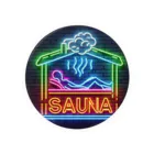 N SAUNA LOGOのネオン風サウナロゴ2 Tin Badge