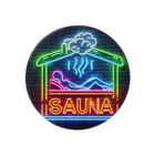 N SAUNA LOGOのネオン風サウナロゴ2 缶バッジ