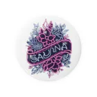 N SAUNA LOGOのネオン風花柄サウナロゴ11　花柄ver.4 Tin Badge