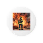 もふもふの火災現場の勇敢な消防士のグッズ Tin Badge