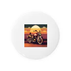 毎日がにゃんとも幸せ マサッチShopのレトロバイクドット　夕日編　№３ Tin Badge