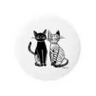 すずきいくやの白と黒の二匹の猫 Tin Badge