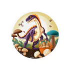 qi6（恐竜グッズ販売中！🦖）のきのこ狩りを楽しむテリジノサウルス Tin Badge