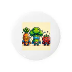 ワワジジドットクラブのドットヒーローになる野菜達A Tin Badge