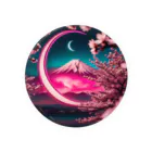 RetrowaveFlowerのRetrowaveFlowerー富士山ー Tin Badge