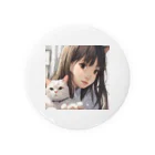 zhalyの猫と少女 Tin Badge