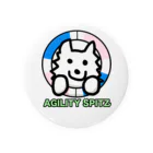 ehime@けだま&もち＆すみのAGILITY SPITZ「タイヤからこんにちは！」 缶バッジ