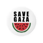 YdesignのSAVE GAZA black 缶バッジ