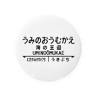 オノマトピアの海の王迎（うみのおうむかえ）【強そうな駅名】昭和レトロ駅標デザイン Tin Badge