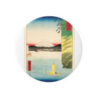 浮世絵屋の広重「冨二三十六景⑯　武蔵本牧のはな」歌川広重の浮世絵 缶バッジ