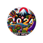 niko&PANDA shopの2024年　ハッピーニューイヤー 缶バッジ