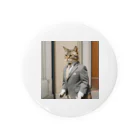 Hello_bananaのスーツねこ Tin Badge