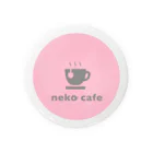 川上牧場のneko cafe（ピンク）デザインイラスト Tin Badge