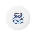 アニマルぐらさん本舗のふわふわの雲の上に座るねこちゃん Tin Badge