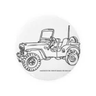 ファンシーTシャツ屋のJeep イラスト ライン画 Tin Badge