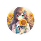 推しの美少女とアイドルの向日葵と笑顔が素敵な女の子 Tin Badge