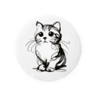 catsの一筆書きで描かれたかわいい猫のイラスト Tin Badge