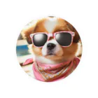 AQUAMETAVERSEのサングラスをかけた、かわいい犬 Marsa 106 Tin Badge
