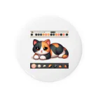 NEKOMARUDOUの三毛猫ペイント Tin Badge