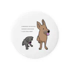 I Love Dog 0467の黒ラブパピー&シェパード Tin Badge