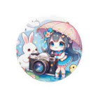 かるるんショップのカメラと傘とうさ耳少女とシリーズ　撮影 Tin Badge