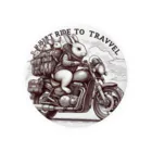 miyasaku102のバイク旅のウサギ 缶バッジ