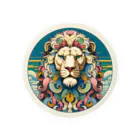 chaochao0701の浮世絵風　ライオン（顔）"Ukiyo-e style lion (face)."  "浮世繪風格的獅子（臉）。" Tin Badge