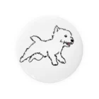 ウエストハイランドホワイトテリアのグッズの走っている白い犬 缶バッジ
