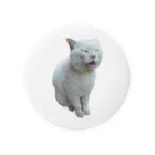 猫の笑顔の白猫のお父さん 缶バッジ