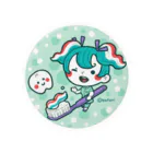 イラストレーターことりのハミガキちゃんとシロイハくん Tin Badge