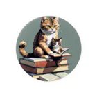 三毛猫shopの本を読む猫 Tin Badge