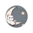 Daiki'sStoreのCrescent moon and hamster 缶バッジ