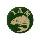 ステッカー屋さんのI AM fish Tin Badge