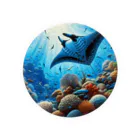 珊瑚のマンタ Tin Badge