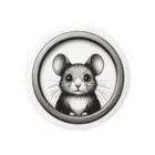 ちもちもの窓から覗くネズミちゃん Tin Badge