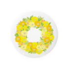 UsamimiXの春の黄色いお花リース 缶バッジ