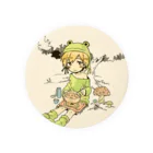 いちごとまるがおさん🍓栃木の漫画・デザイン・映像のかえるちゃんのピクニック 缶バッジ
