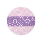 【松】黒金アートこぎん和紙和柄の紫桜 Tin Badge