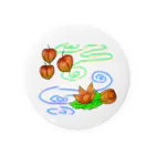 Lily bird（リリーバード）のホオズキ 水紋背景（和柄） Tin Badge