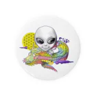 都市伝説屋cilF✴︎シルフの宇宙人×虹龍 Tin Badge