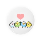 まめるりはことりのハイタッチなかよしセキセイインコ【まめるりはことり】 Tin Badge
