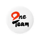 筆文字かふぇのOne Team Tin Badge